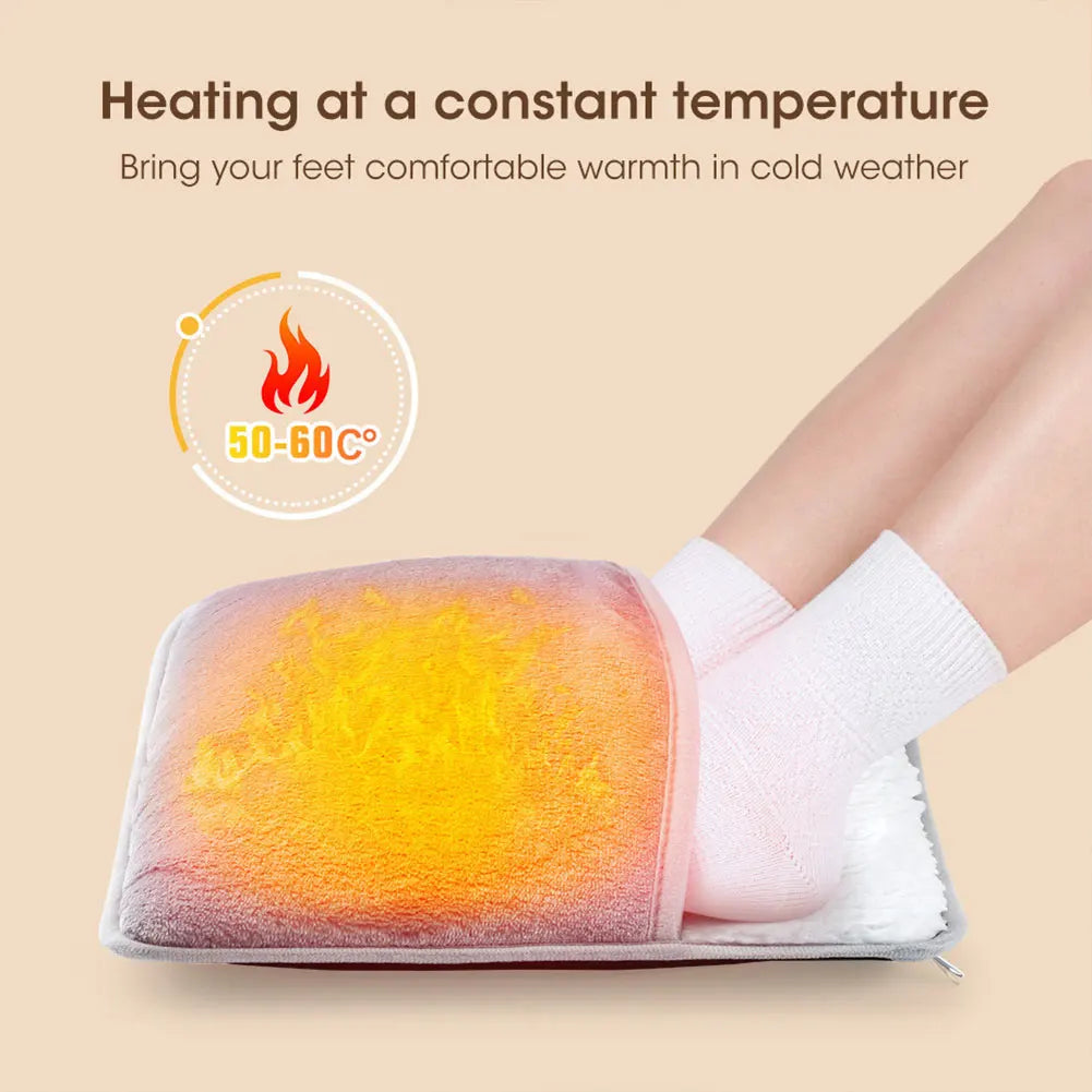 Winter Electric Foot Heating Pad USB Household Feet Warmer Heater Soft Plush Thermal Blanket Heating Slippers for Home Office