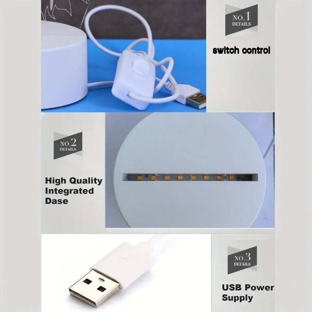 USB powered 3D motorcycle creative night light, home decoration living room bedroom decoration light, holiday gift light