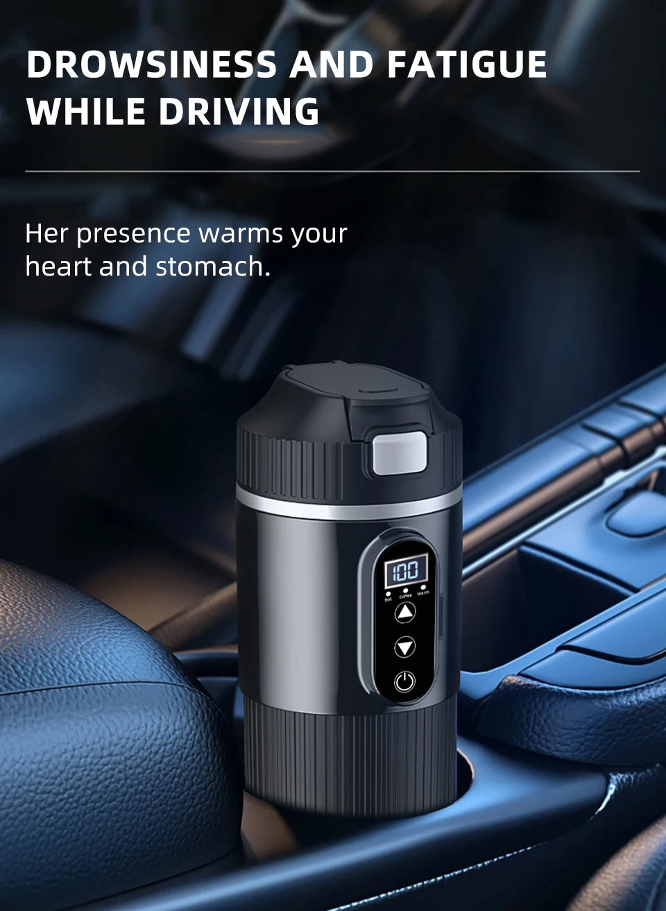 12V/24V 500ML Electric Heating Cup Kettle 304Stainless Steel Water Heater Bottle Auto Shut Off Fast Boiling Cup For Travel Car