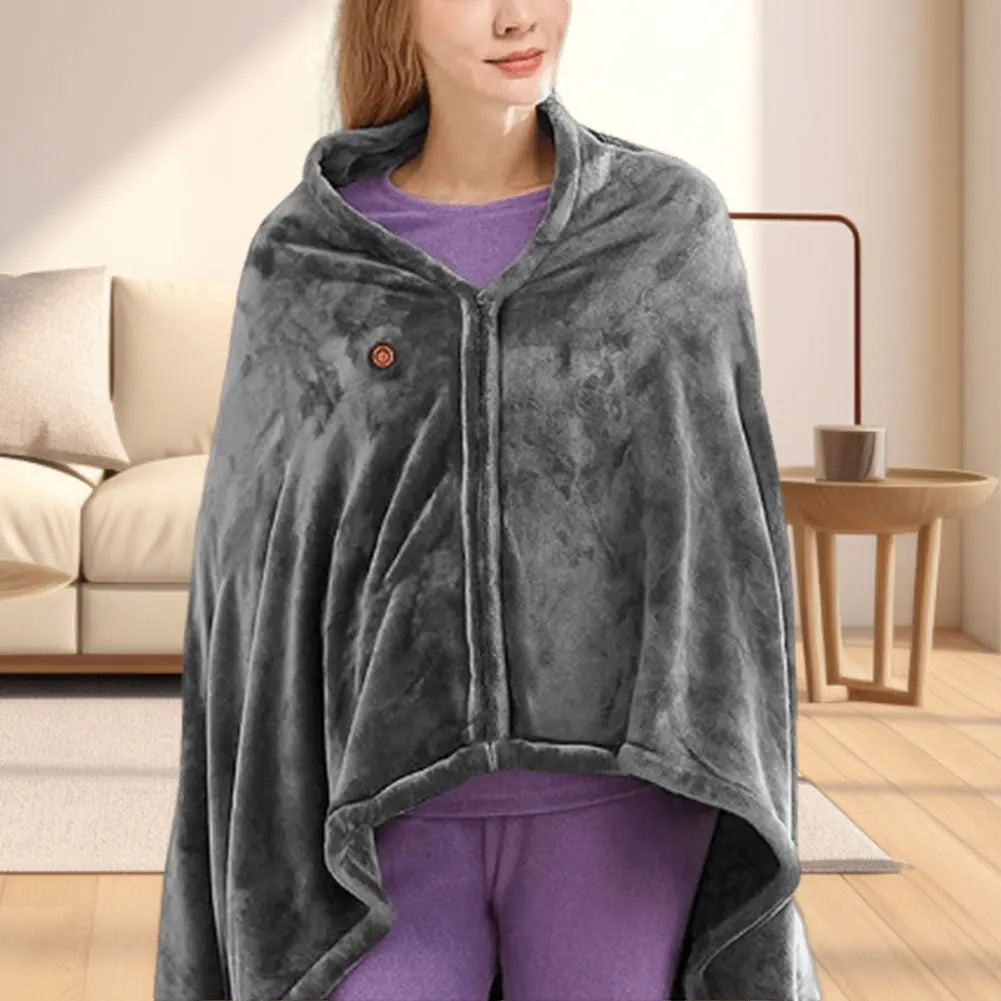 USB Electric Heated Blanket 3 Heating Levels Fleece Heated Blanket Portable Heating Lap Blanket for Household and Office