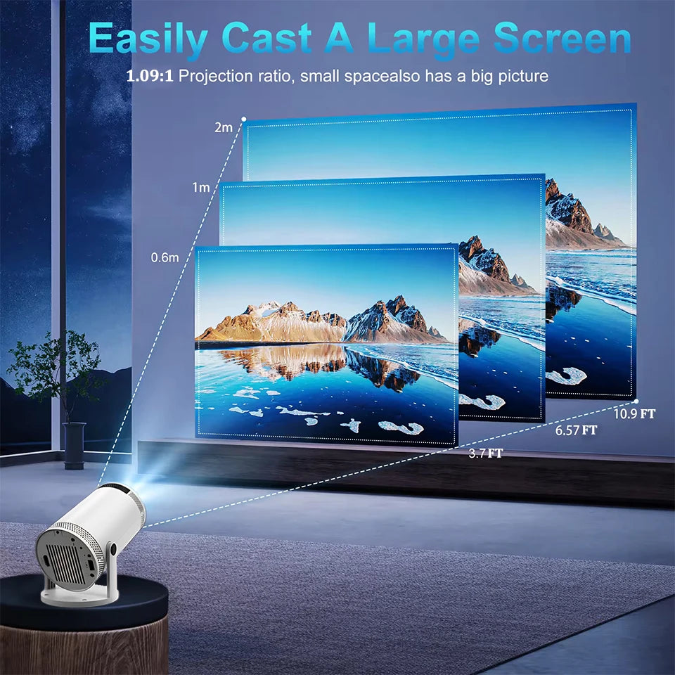 2025 4K HD Portable Projector 260 ANSI Lumens 5G WiFi Bluetooth Support 1080P Home Cinema Theater Movie Mini Projectors FY300