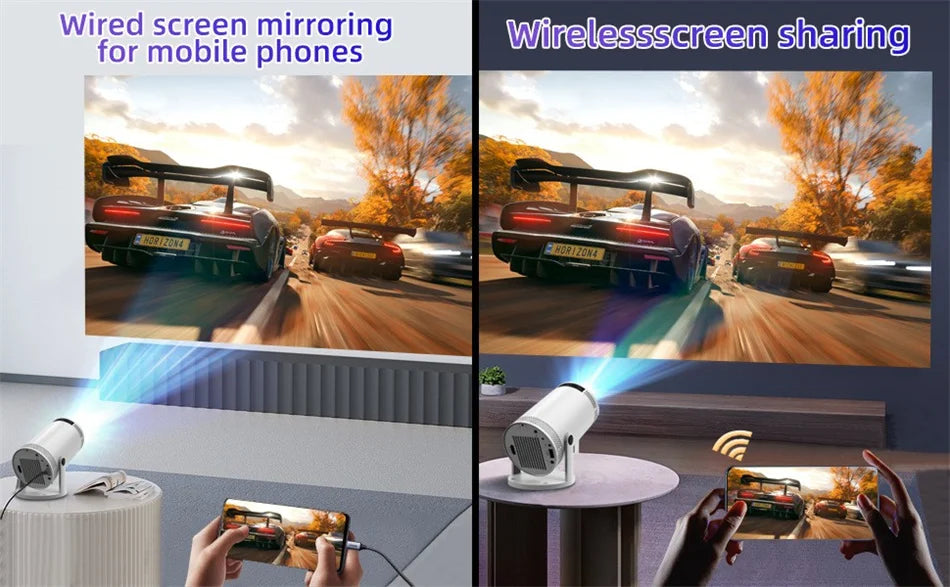 2025 4K HD Portable Projector 260 ANSI Lumens 5G WiFi Bluetooth Support 1080P Home Cinema Theater Movie Mini Projectors FY300