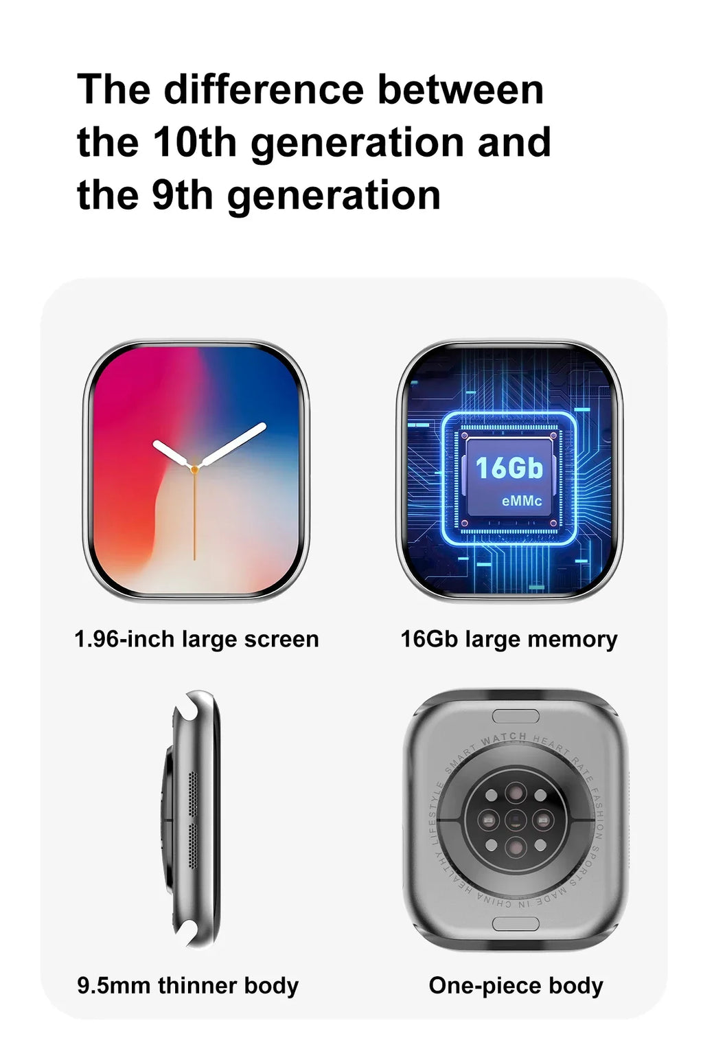 2026 New Original for Apple DT Watch 10 Smart Watch Men AMOLED 4GB Memory Music 3D Surround BT Call Waterproof smart watch Woman