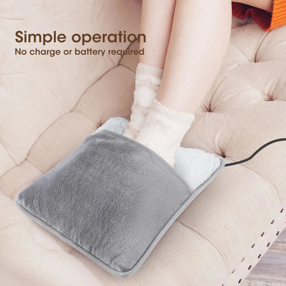 Winter Electric Foot Heating Pad USB Household Feet Warmer Heater Soft Plush Thermal Blanket Heating Slippers for Home Office