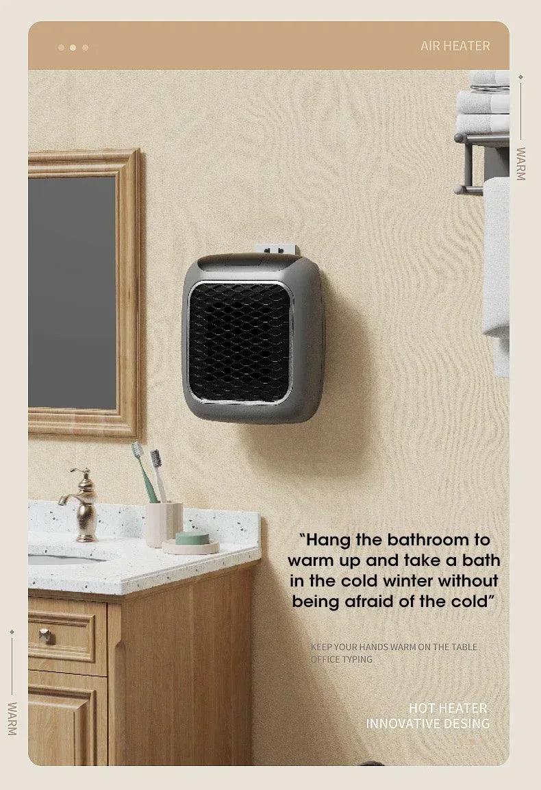 800W Portable Electric Heater EU Small Bathroom Fast Heating Fans Bedroom Heater Home Use Warming Device with Remote Control