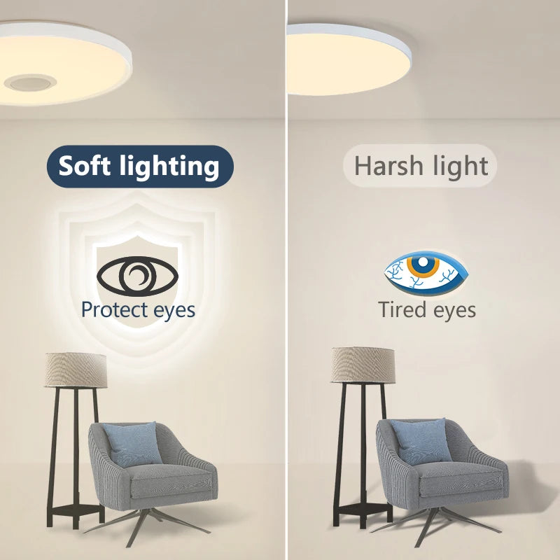 LED Smart Ceiling Lamps RGB APP Remote Control Dimming Modern Home Lighting Music Light with Speaker For Living Room Bedroom