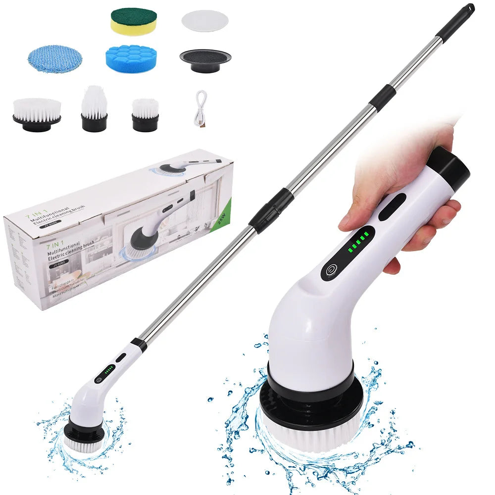 Cordless Spin Scrubber Electric Multipurpose Cleaning Brush for Kitchen Bathroom Toilet - Household Hair Brushes And Mops