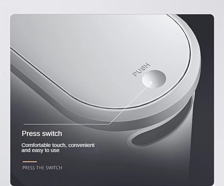 10L Bathroom Trash Can, Household Creative Gap Waste Bin, Press Type Garbage Can with Lid, Simple Paper Basket Kitchen Trash Can