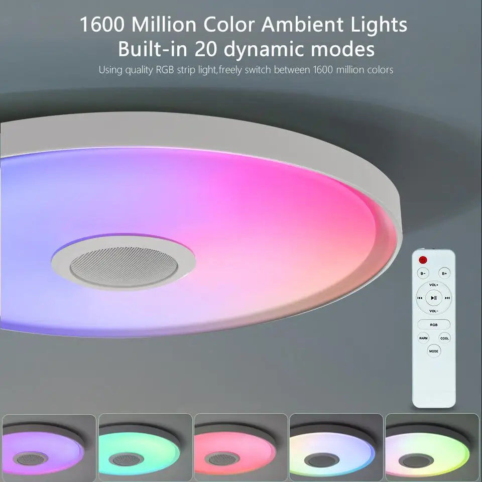 LED Smart Ceiling Lamps RGB APP Remote Control Dimming Modern Home Lighting Music Light with Speaker For Living Room Bedroom