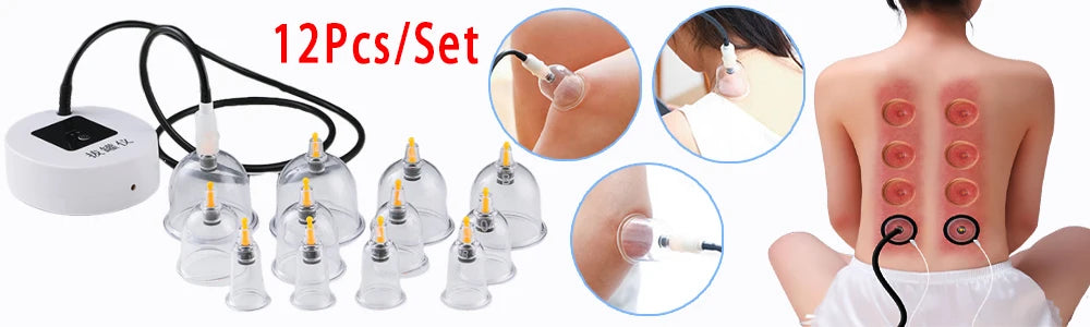 6or24  Pieces Suction Cups Massage Vacuum Cupping Body Massager Plastic Vacuum Suction Therapy Cupping Set Cans for Massage