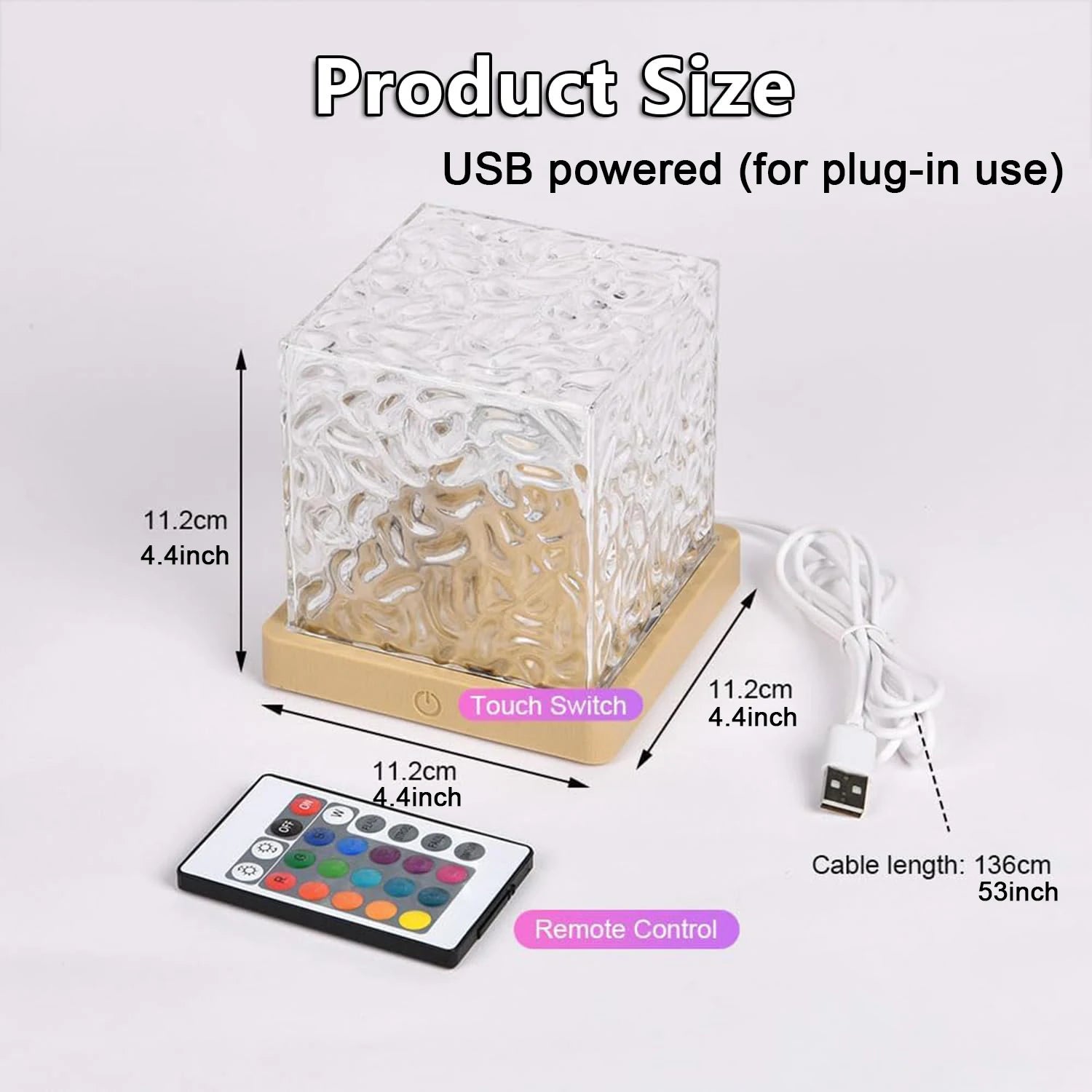 16Colors Ocean Wave Aurora Projector Light Touch LED Night Light Remote Dimmable Auto Rotating USB Powered Gift Party Decoration