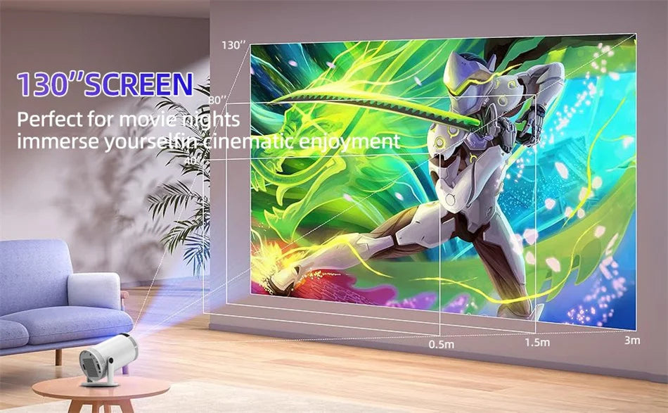 2025 4K HD Portable Projector 260 ANSI Lumens 5G WiFi Bluetooth Support 1080P Home Cinema Theater Movie Mini Projectors FY300